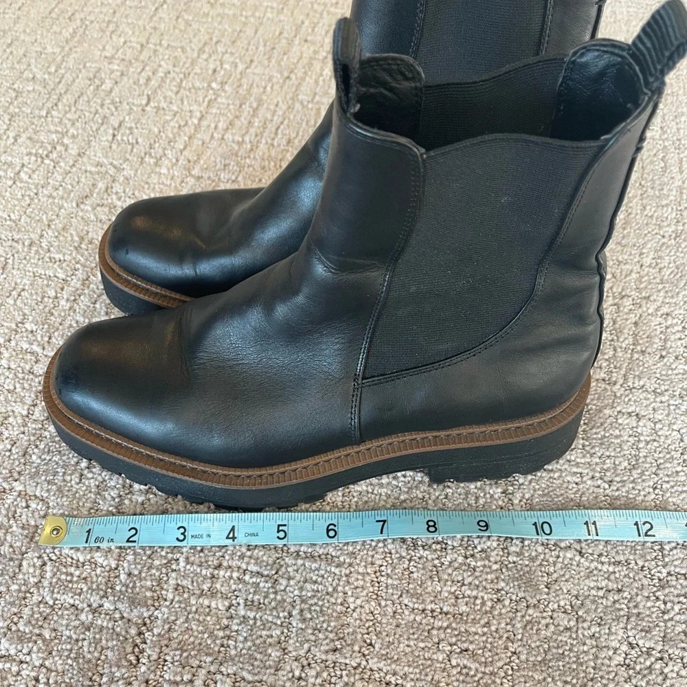 Sam Edelman Laguna Chelsea Boot, Lug Sole, Black Leather, Weatherproof, Sz 9.5 M - Picture 10 of 14